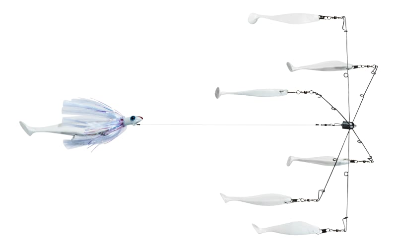 Blue Water Candy Rock Fish Candy 6-Arm Umbrella Rig with Parachute