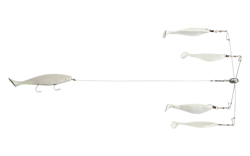 Blue Water Candy Rock Fish Candy 4-Arm Umbrella Rig with Shad Body