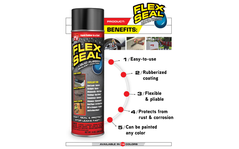  Leak Stopper Rubber Flexx Leak Repair & Sealant Spray 18 Oz, Just Point & Spray for Making basic repairs on wood, asphalt roofing, metal  and masonry surfaces