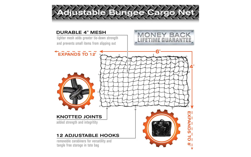 Bass Pro Shops Adjustable Bungee Cargo Net