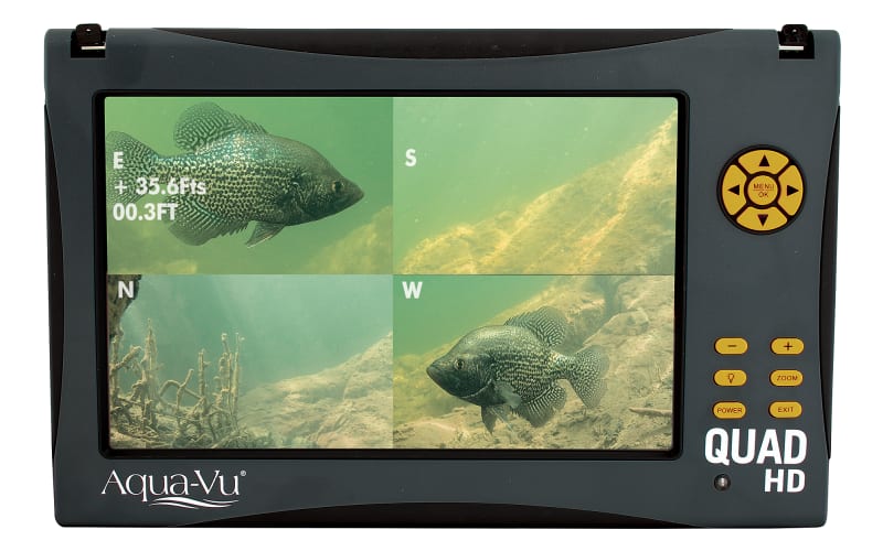 Using the Aqua-Vu underwater camera while in your boat hooked up to your  depth finder. 