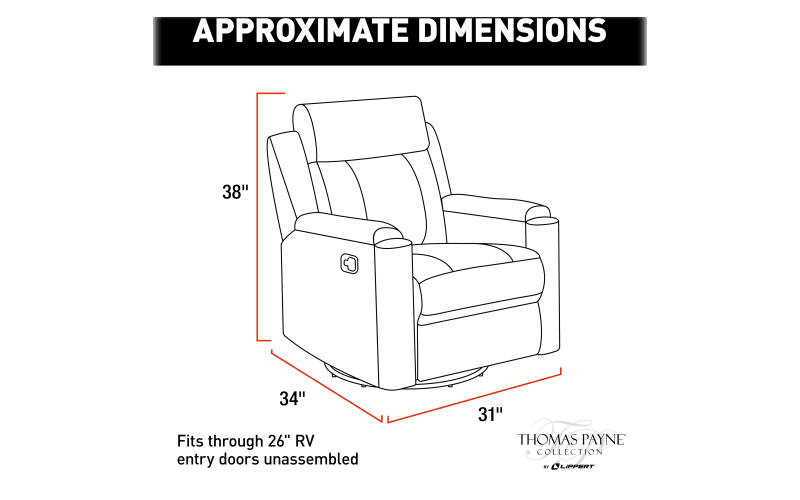 Recliner dimensions shop in feet