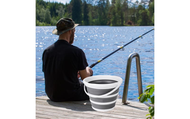 collapsible bucket fishing Sunglow Bucket, 3 Gallon Multifunctional Portable Wash Basin in stop valve Specifications Weight Foldable Water Bucket - Essential