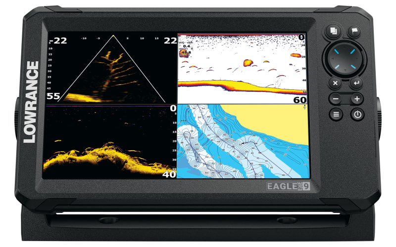 9 inch fish finders for sale Lowrance Eagle Eye Live Sonar FishFinder/Chartplotter with Transom-Mount Transducer and Preloaded C-MAP U.S. & Canada Charts, 9-inch IPS Screen, Black, 000-16232-001 : Electronics in Quickdraw Contours software Lowrance HOOK Reveal 5 SplitShot