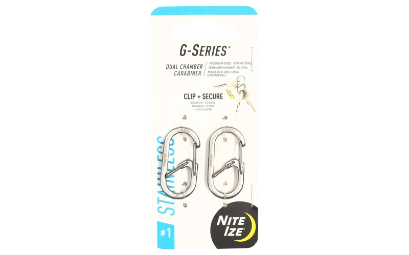 Nite Ize G-Series Stainless Steel Silver Dual Chamber Carabiner 