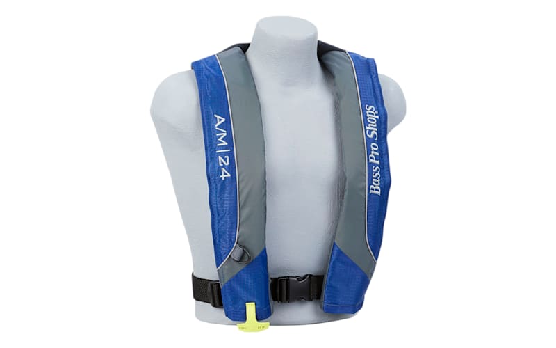 Bass Pro Shops® AM24 Auto/Manual Inflatable Life Vest Blue