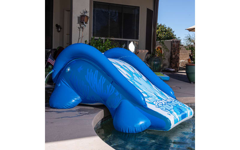 Poolside inflatable online slide