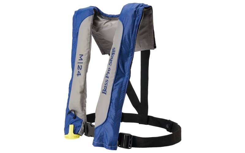 Bass Pro Shops M24 Manual Inflatable Life Vest - Blue/Gray