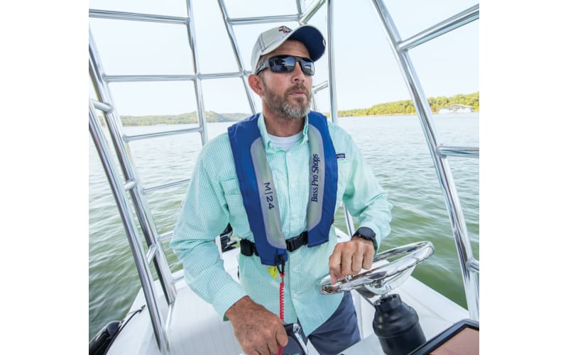 Inflatable fishing life vest outlet