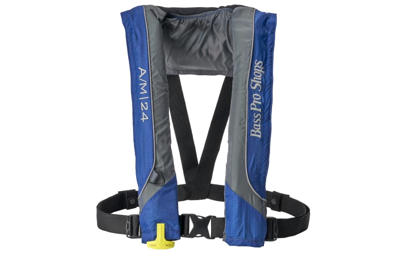 Bass Pro Shops AM24 Auto/Manual Inflatable Life Vest Blue/Grey