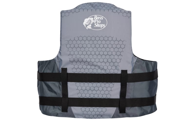 Bass Pro Shops Deluxe Mesh Fishing Life Vest for Adults - Silver Grey - XL