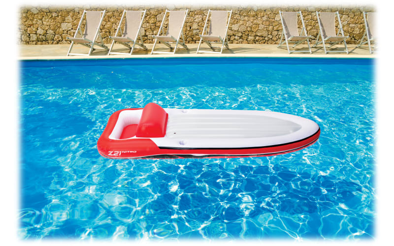 Red Floating Pad on Swimming Pool Stock Photo - Image of float