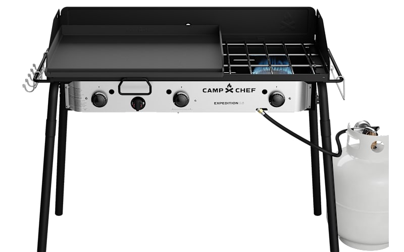 Camp Chef® Expedition 3X Three Burner Stove with Griddle Bass