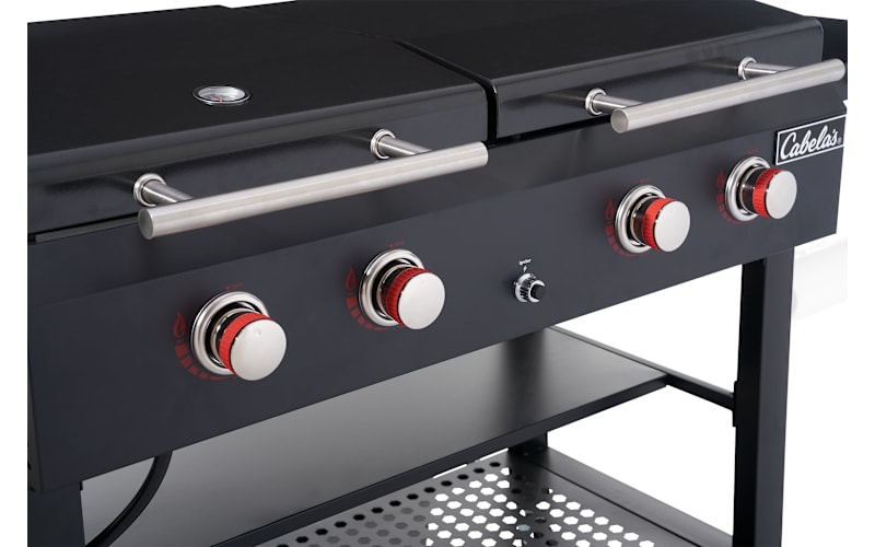 Cabela's® Deluxe 4-Burner Event Grill and Griddle Combo Bass Pro