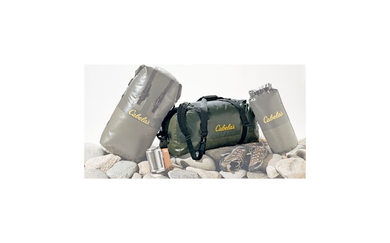 Lightning Look: Cabela Cabelas Boundary Waters Dry Bag Backpack Waterproof Roll Top Tan Olive Large display picture 1