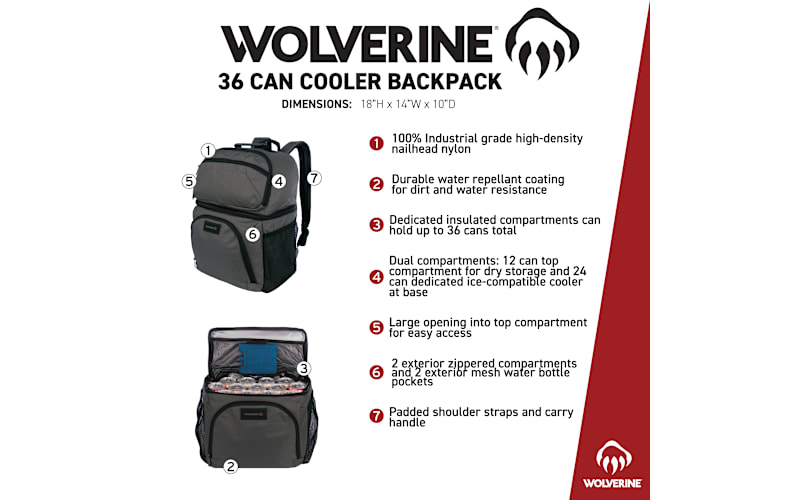 Wolverine 36-Can Cooler Backpack | Bass Pro Shops