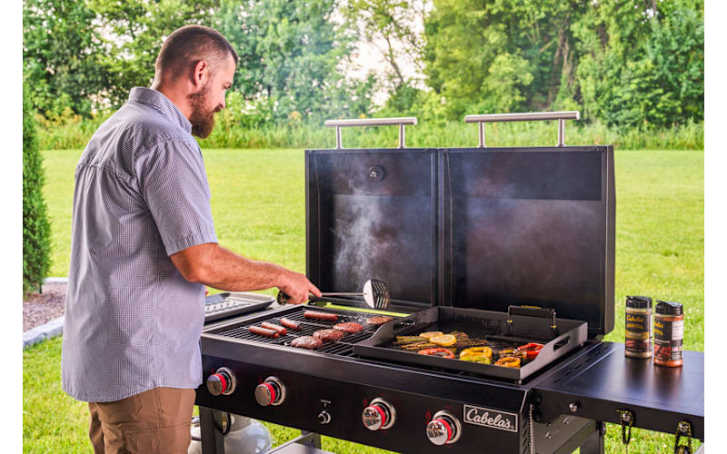 Cabela's Deluxe 4-Burner Event Grill and Griddle Combo | Mack's
