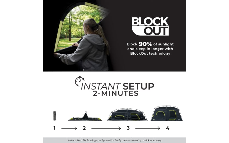 Core Equipment 9-Person Instant Cabin Blockout Tent