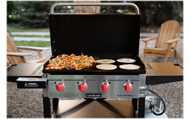 Camp Chef Flat Top Grill 600 Portable 4-Burner Propane Gas Grill in Black  with Griddle FTG600P - The Home Depot