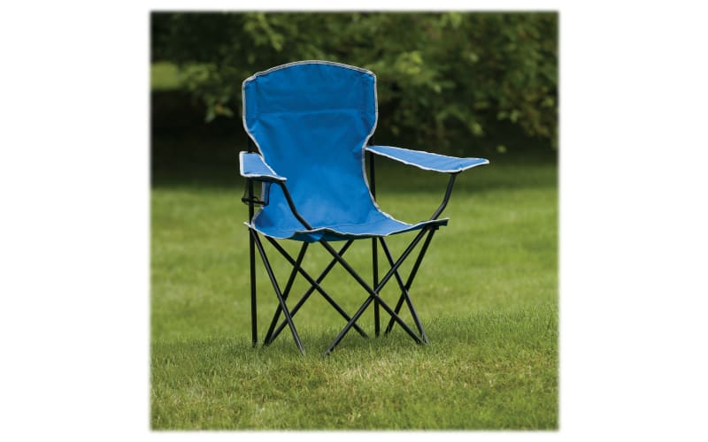 Small Folding Camp Chair Stool on Metal Base Canvas Seat Made in