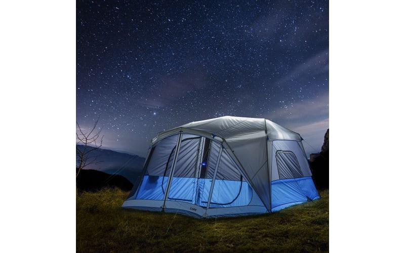 CORE 10 Person Lighted Instant Cabin Tent with Awning | C