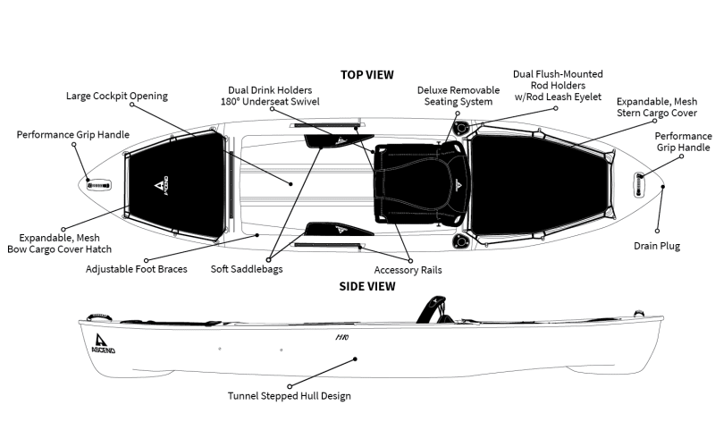 Ascend H10 Hybrid Kayak - Titanium