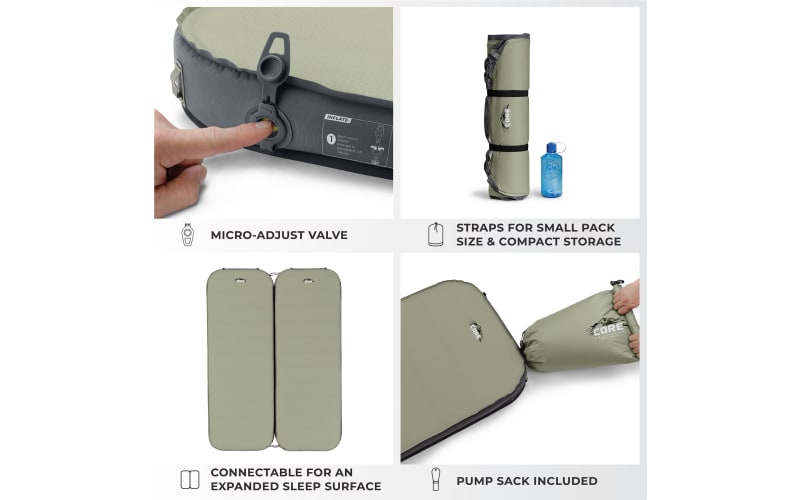 CORE Equipment 4-Season Self-Inflating Camping Bed Bass Pro Shops