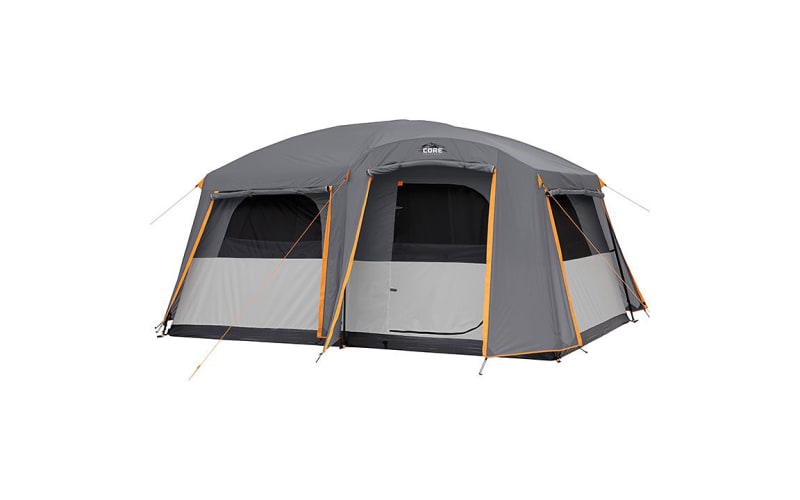 CORE Outdoor Straight Wall Family Camping 10-Person Cabin Tent