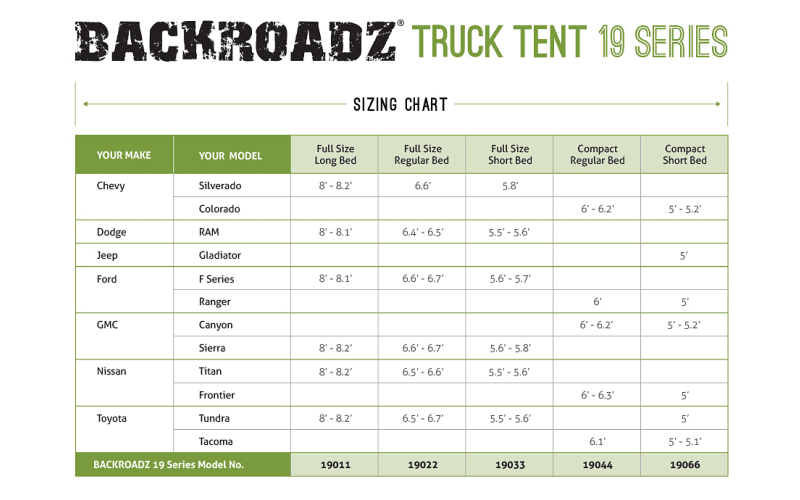 Backroadz truck tent 19 series best sale