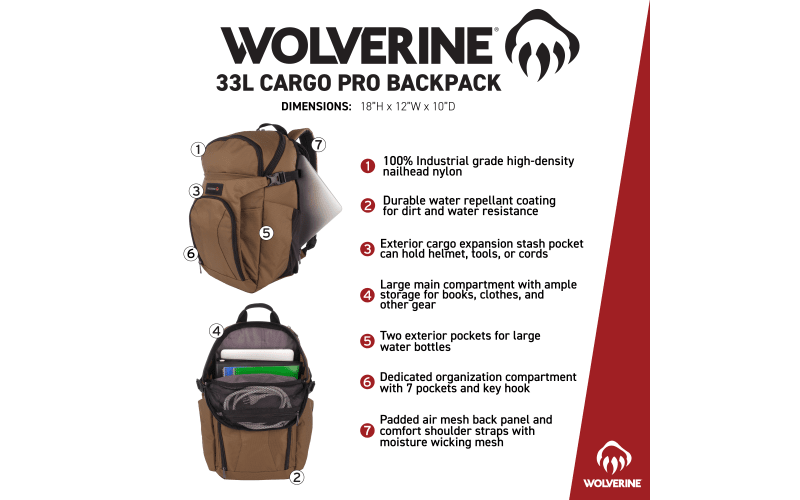 Wolverine 33L Cargo Pro Backpack | Cabela's