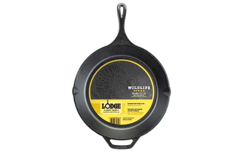 Lodge Wildlife 13.25 in Cast Iron Skillet with Turkey Scene