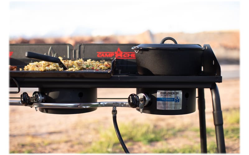 Camp chef explorer double burner stove sale
