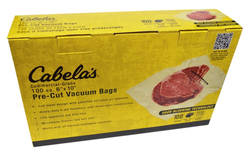 2 X 100 6”x 10” and 50 6” X 10” New Cabelas Cabela's Commercial Grade Vacuum Bag Bundle 