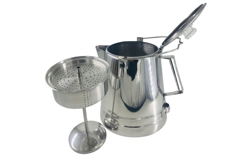 STAINLESS STEEL COFFEEPOT WITH PERCOLATOR (9 CUPS) - MIL-TEC