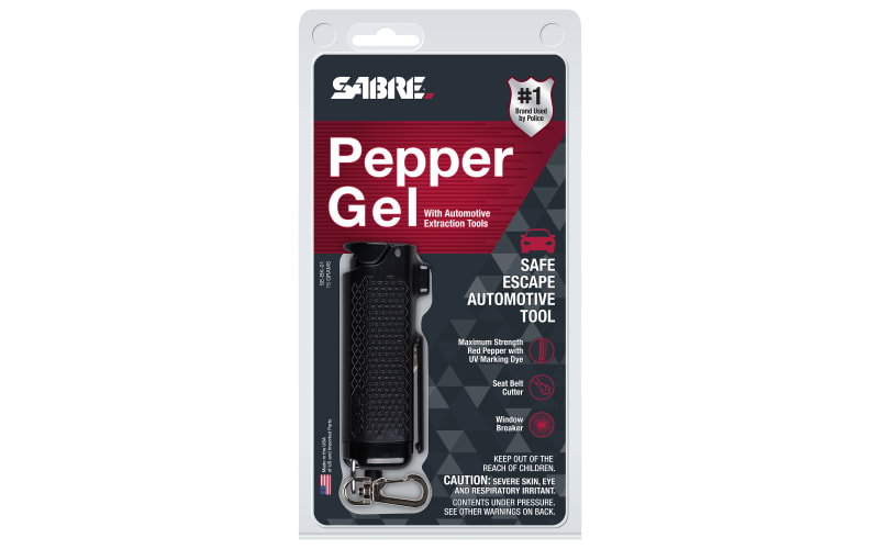 SABRE Safe Escape Pepper Gel, Seatbelt Cutter and Window Glass Breaker in  Black SE-BK-01 - The Home Depot