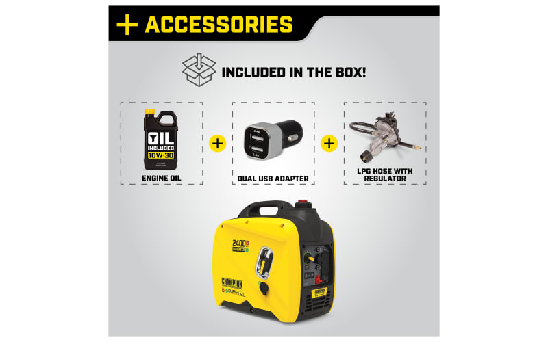 Champion Power Equipment 2,400W/1,800W Ultralight Portable ...