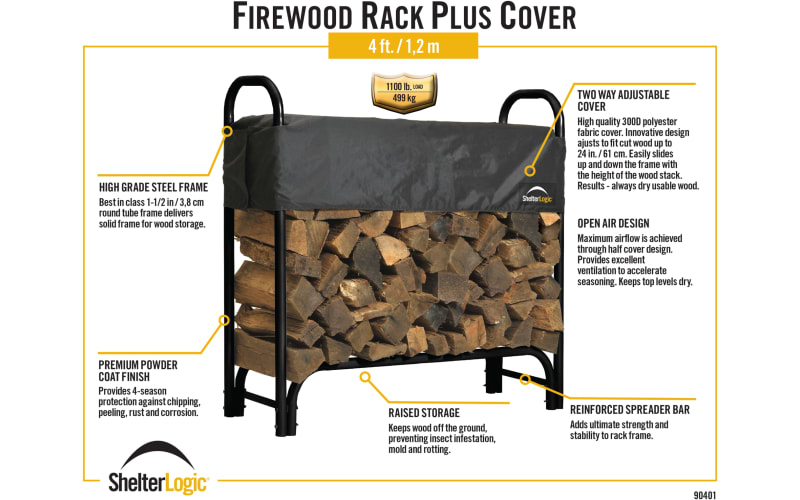 ShelterLogic Heavy Duty Firewood Rack with Cover