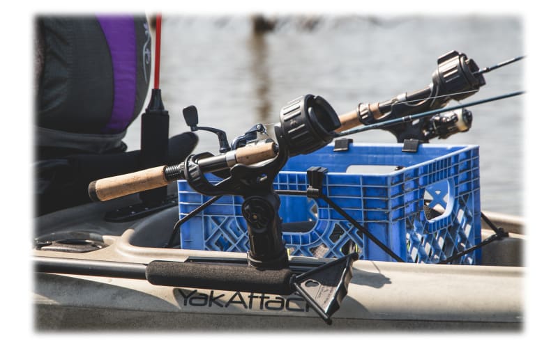 YakAttack Omega Universal Fishing Rod Holder Track Mounted LockNLoad  Mounting System - The Kayak Hub Tampa FL, Crescent , Jackson, Vibe,  Lightning kayaks, Solo Skiff, Thule racks, Kayak accessories