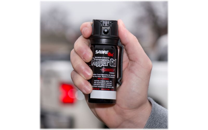 SABRE Crossfire Pepper Spray, Pepper Gel Belt Clip, Solid, 0.48 lb, 1.5 in  x 1.5 in x 4.5 in, 1 Ct 