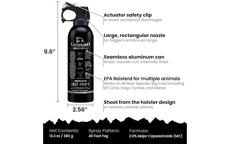 UDAP Griz Guard 13.4-oz. Bear Spray with Holster | Bass Pro Shops