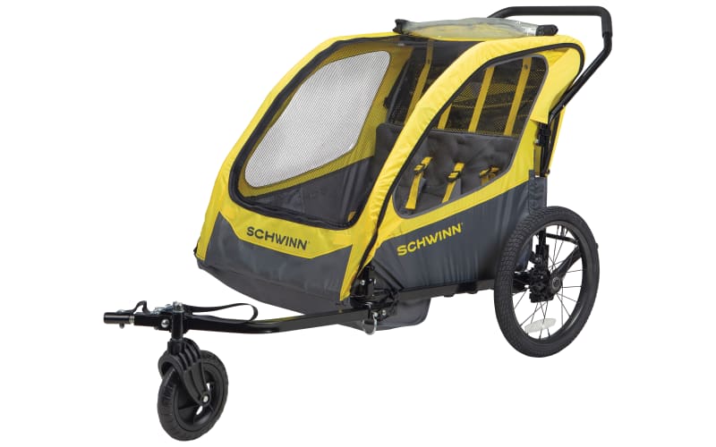 Schwinn Springbrook Bicycle Trailer, Two Passengers, Orange Black
