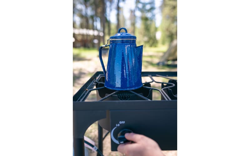 Grip Blue Enamel Coffee Percolator For Camping 
