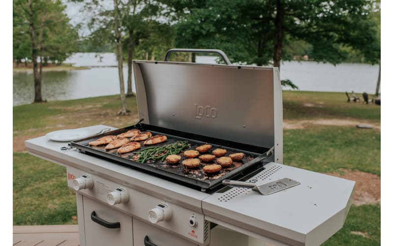 Loco 3 Burner Liquid Propane Outdoor Griddle with Hood Gray