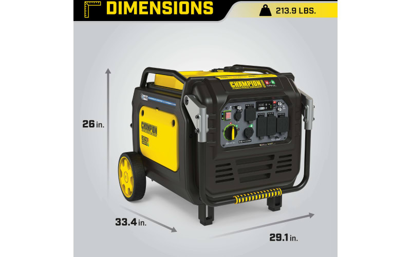 Champion Power Equipment 8500W Dual-Fuel Portable Generator Inverter with  CO Shield