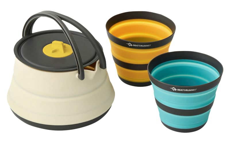 collapsible kettle go outdoors FlexiKettle™ Hot tea 🏕️🫖 Boil, Fold, and Go