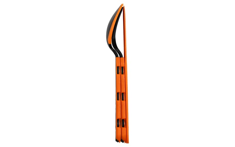 Kit De Couverts Pliants Jetboil Jetset – Cuillère, Fourchette, Spatule En Nylon Haute Température, Compact 13,2 Cm (orange/gris)