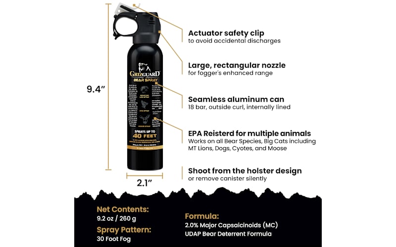 UDAP Griz Guard Bear Spray Double Pack with Holster | Bass Pro Shops