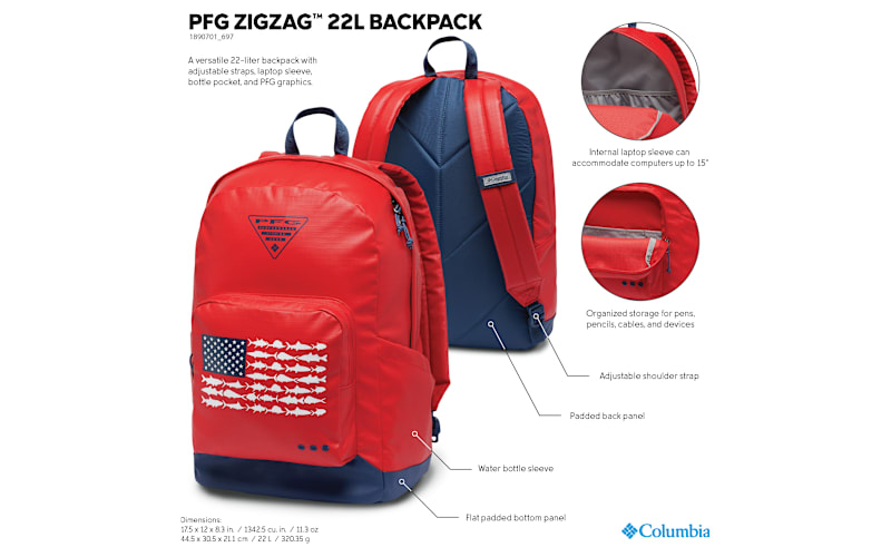Columbia PFG Zigzag 22L Backpack | Bass Pro Shops display picture 1