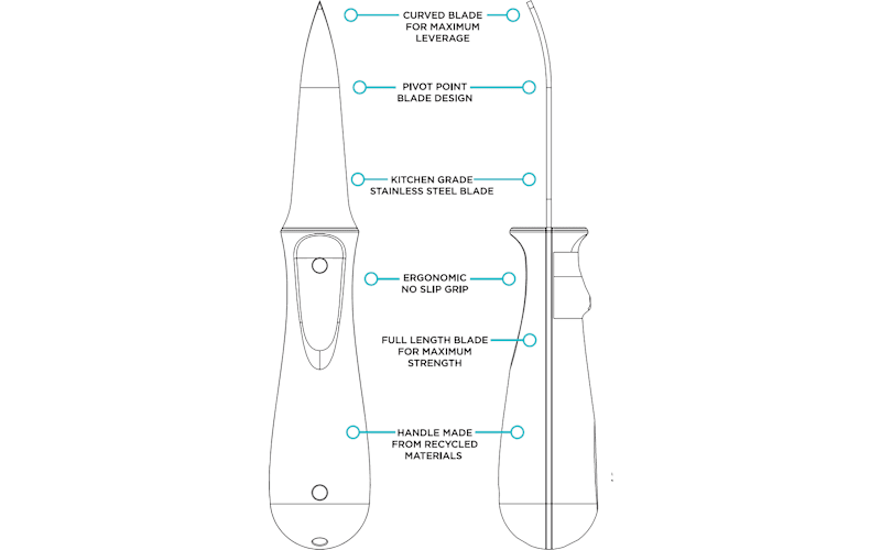 Toadfish Put 'Em Back Oyster Knife