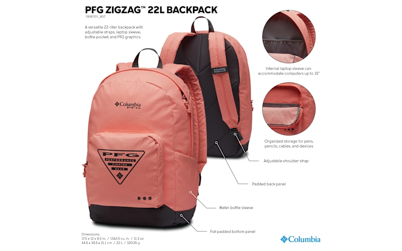 Columbia PFG Zigzag Logo 22L Backpack | Mack's Prairie Wings